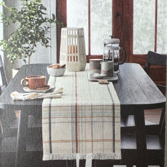 NEW Hearth and Hand with Magnolia Plaid Table Runner 14”x72” - Picture 2 of 4